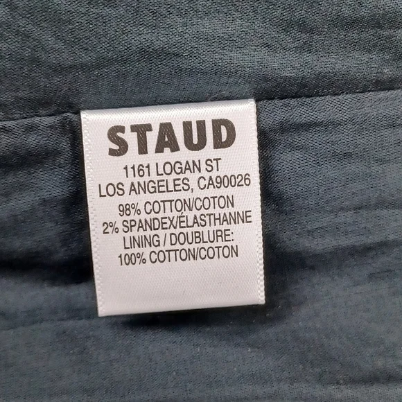 Staud Landry Maxi Dress Size XS Women Feminine Cotton Blend Pockets Smock Black - Picture 12 of 13